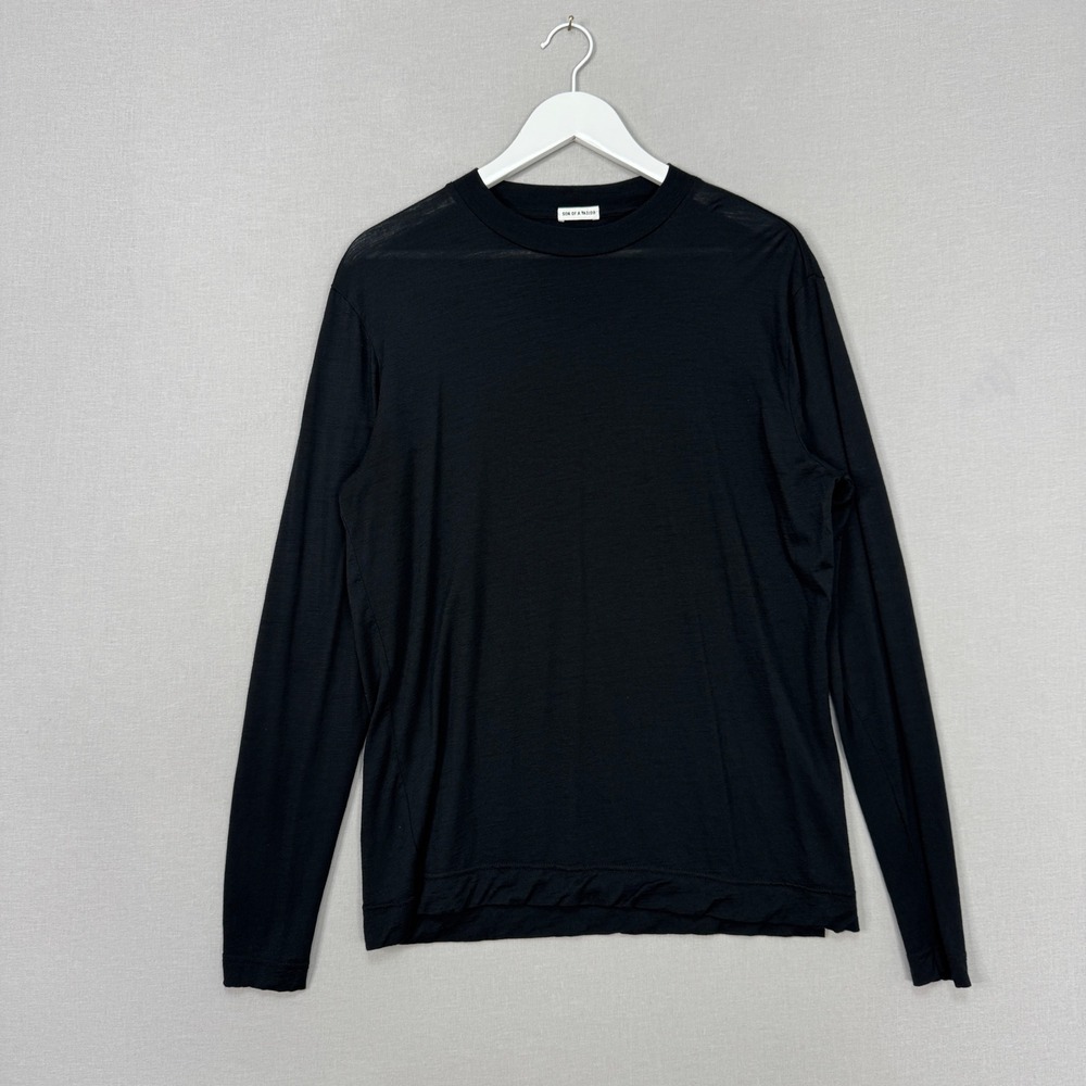 Son of a Tailor Custom Fitted 100% Merino Wool T-Shirt Mens L Black Base Layer